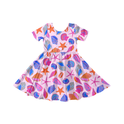 Bright neon seashells