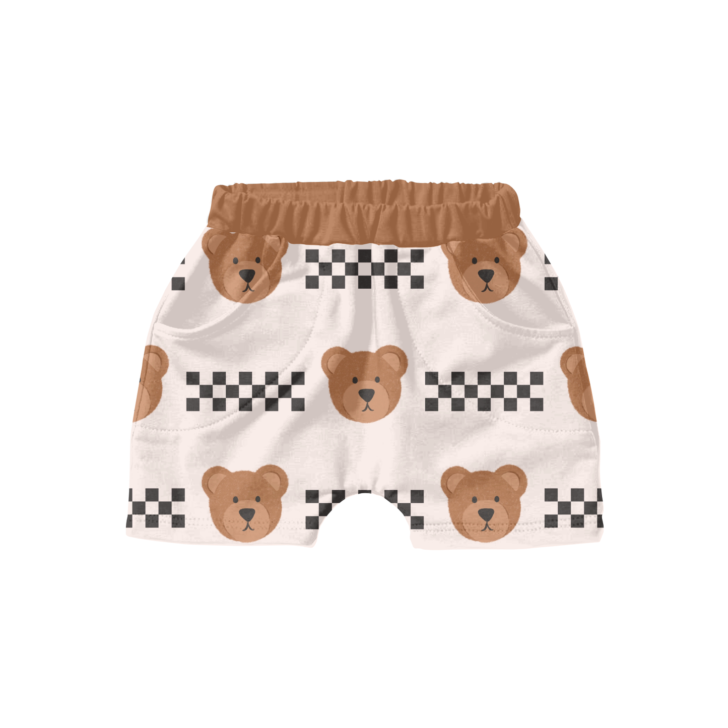 Checkered bears seamless pattern