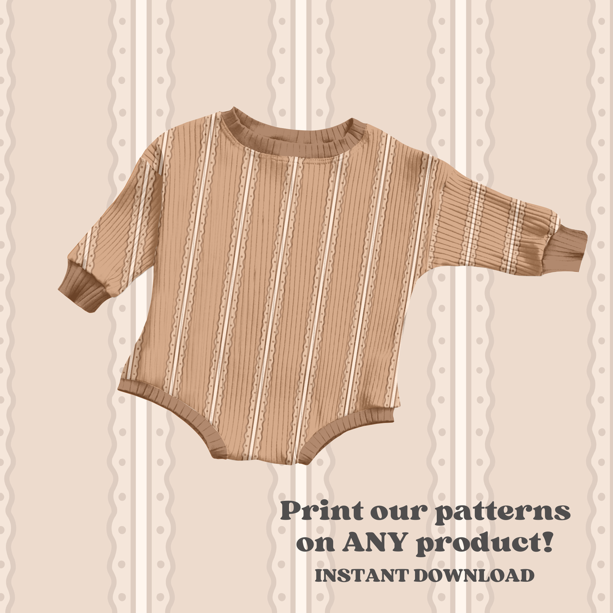 Neutral Gingerbread Stripe