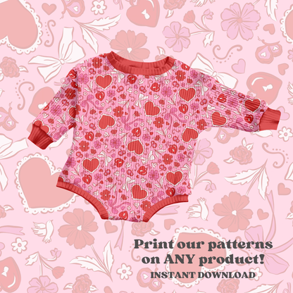 Preppy Valentine floral hearts
