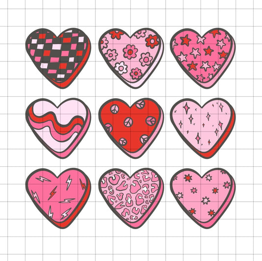 Trendy hearts valentine PNG Design