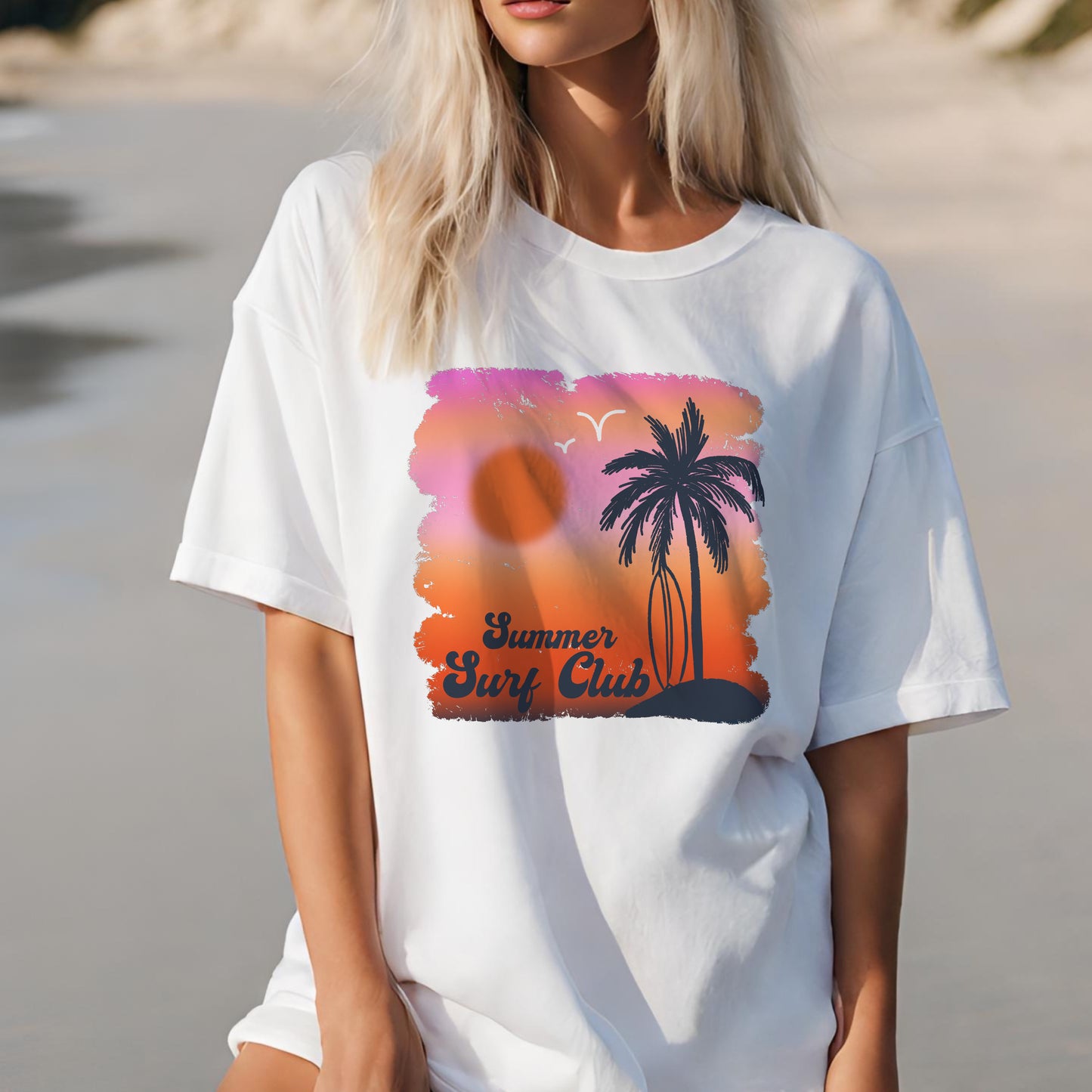 Ombre Summer Beach PNG Design