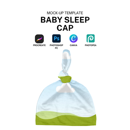 sleeper baby hat mock-up template