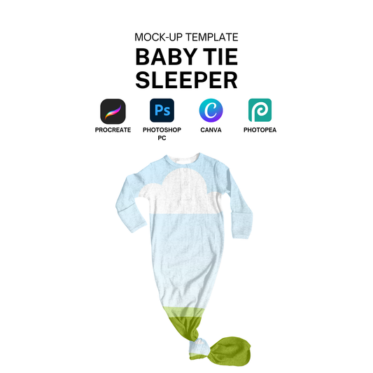Baby tie up sleeper Mock-up template