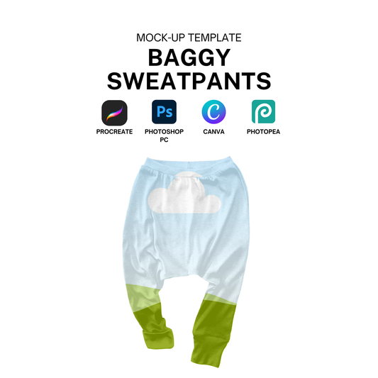 Jogger pants mock-up template