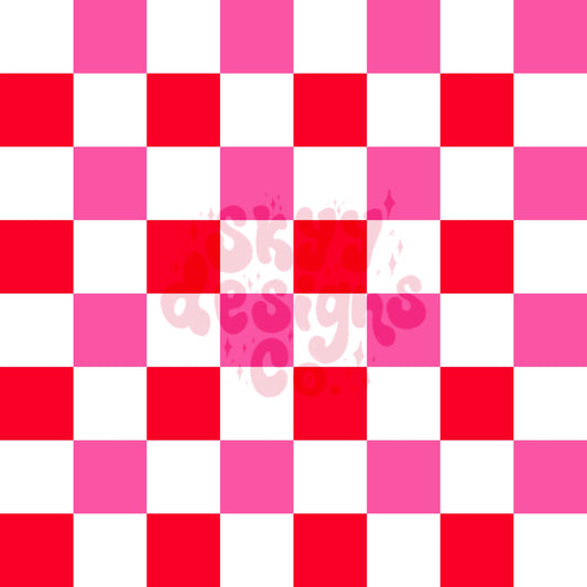 Valentine checkered seamless pattern