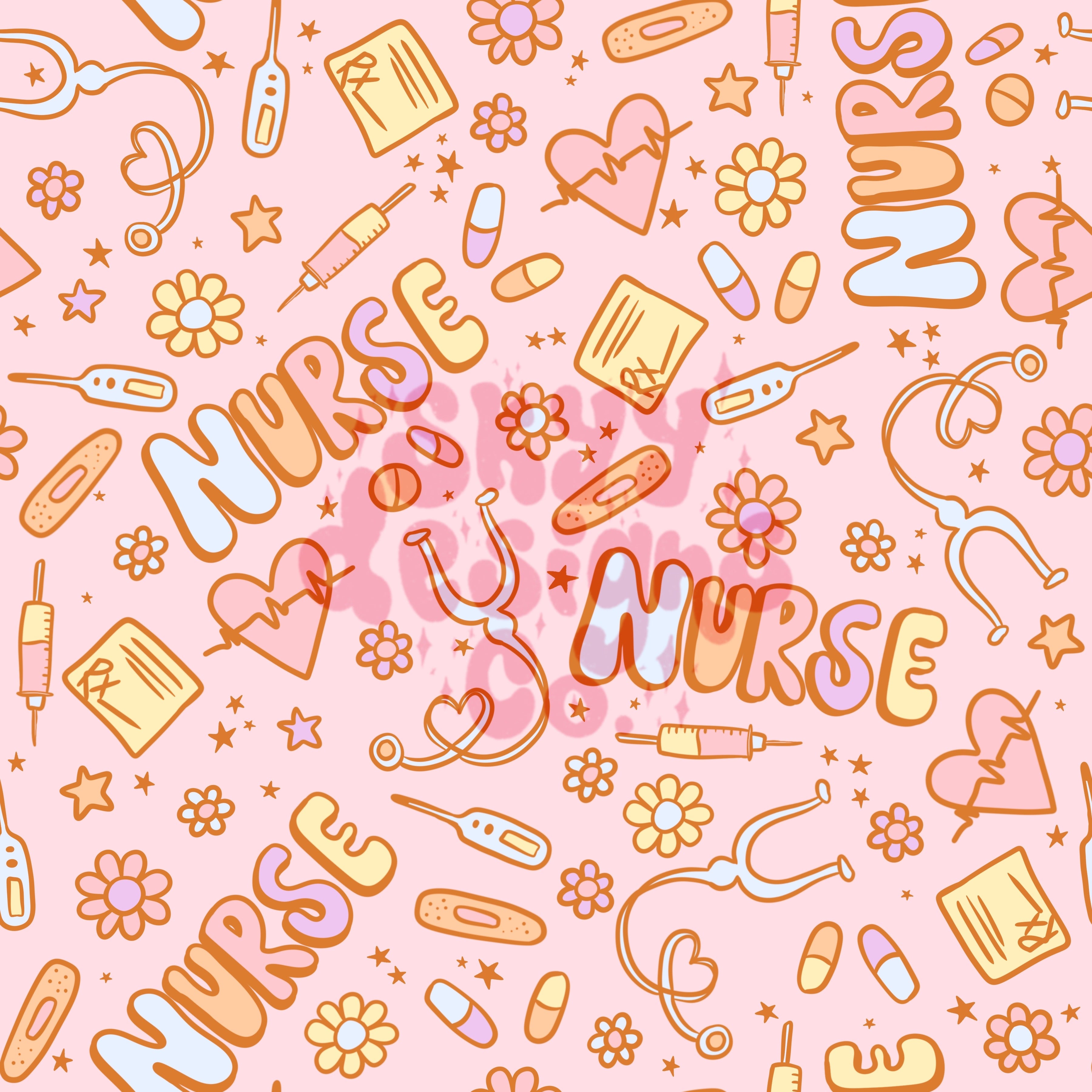 Nurse Pattern Pastel nurse medical pattern design – Skyy Designs Co.