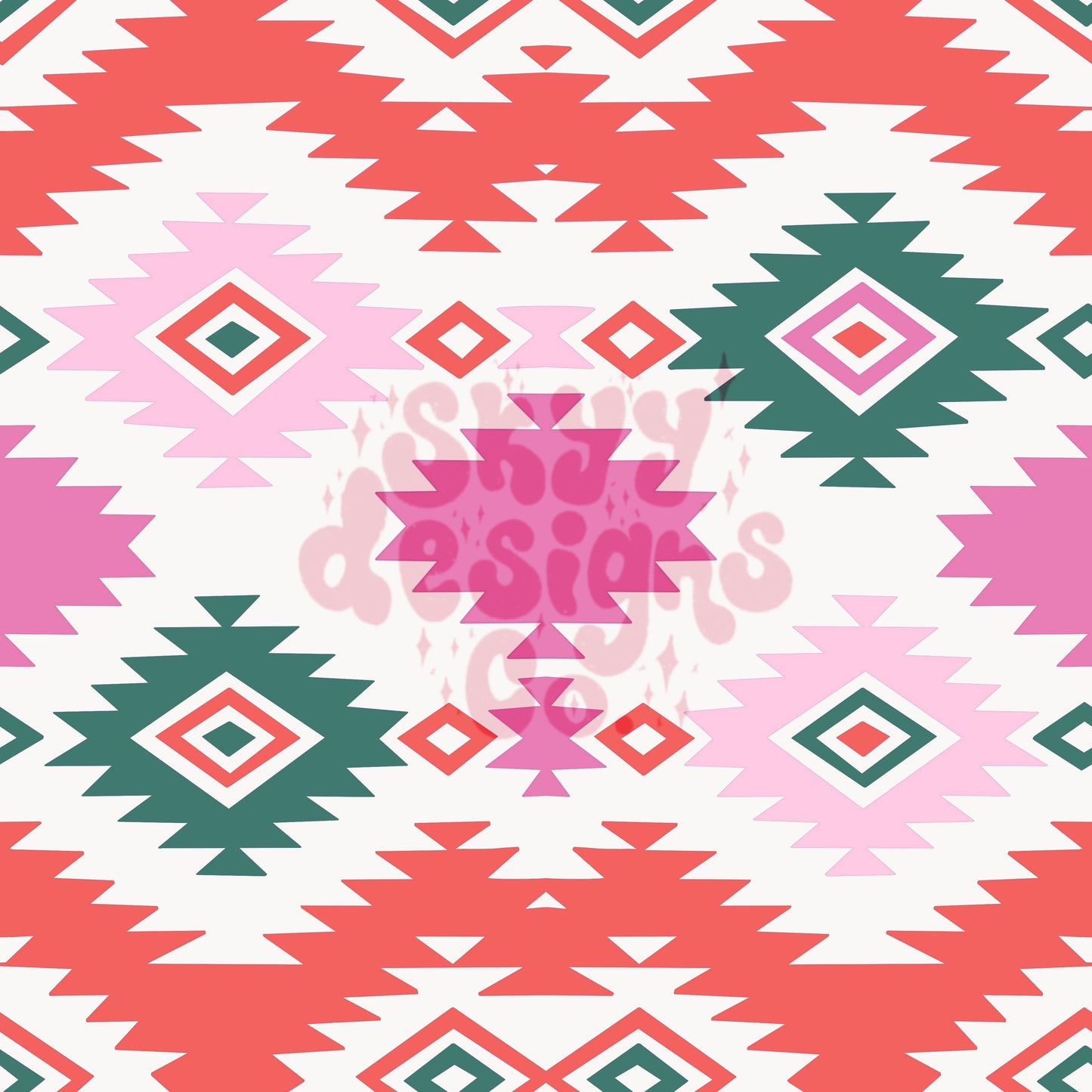 Western Christmas seamless pattern SkyyDesignsCo