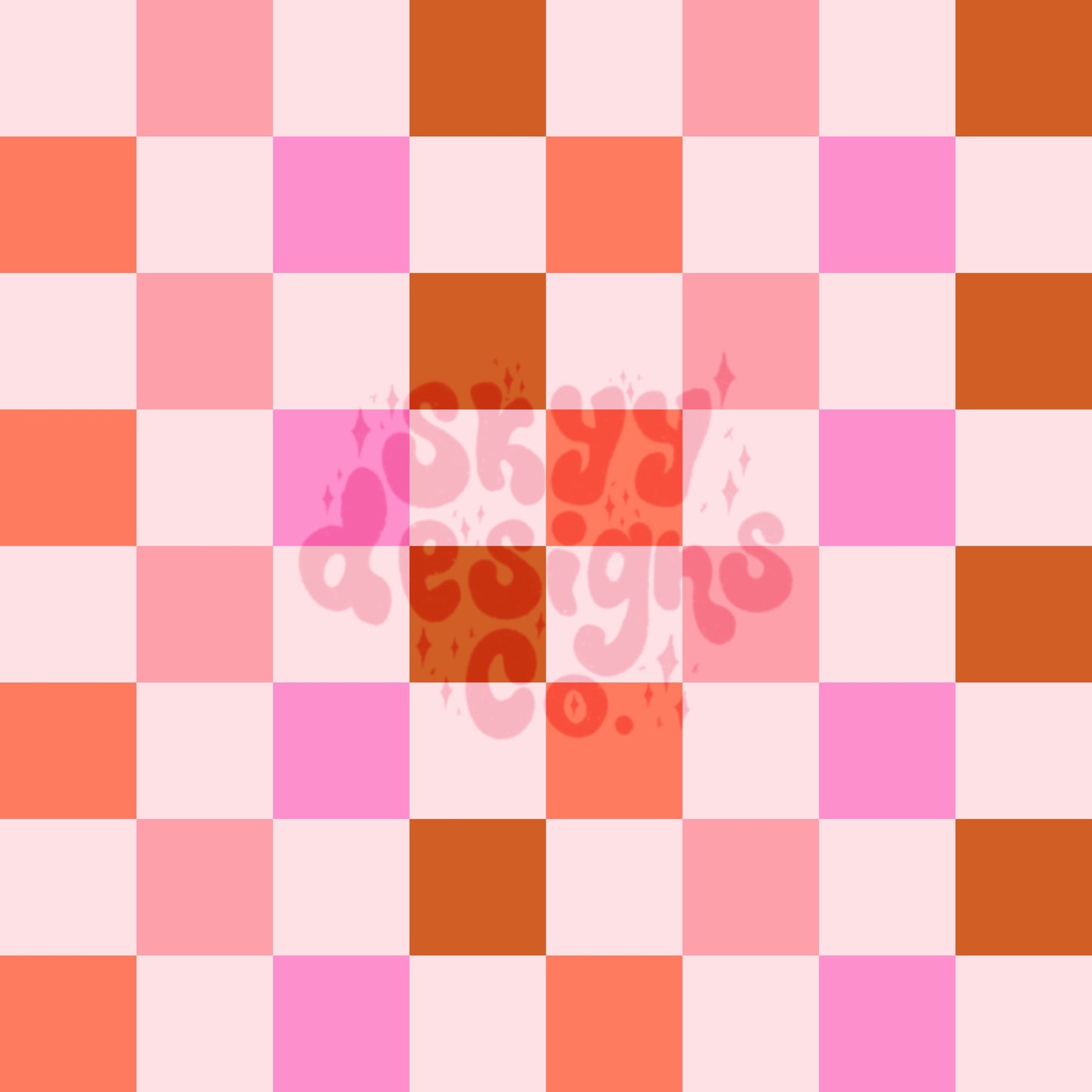 Girly Halloween checkered seamless pattern