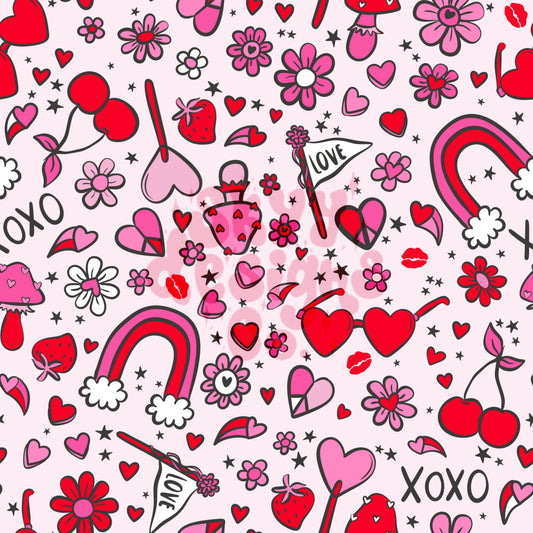Retro trendy valentines seamless pattern