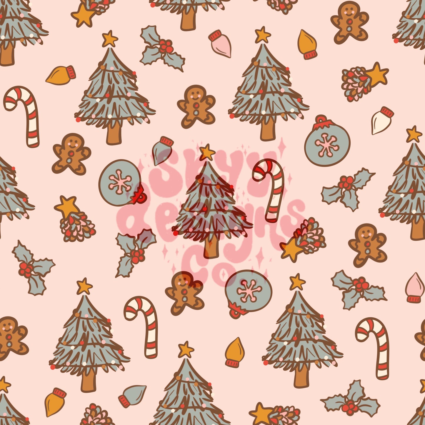 Muted Christmas pattern design