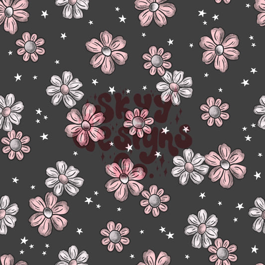 New Year’s Eve floral seamless pattern