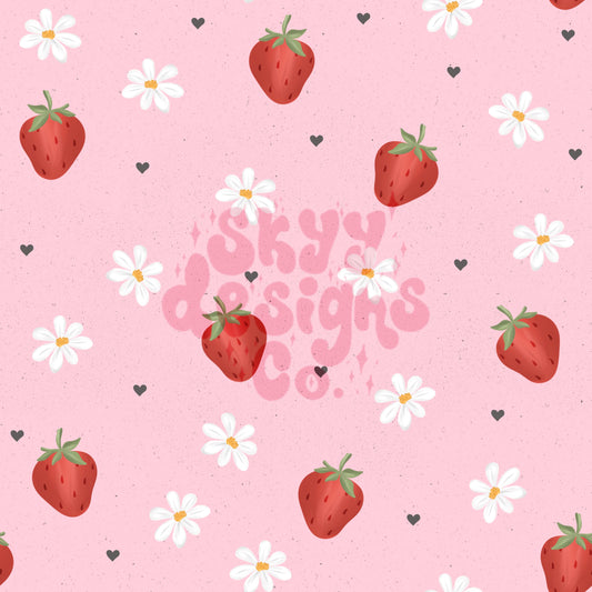 Strawberry heart seamless pattern