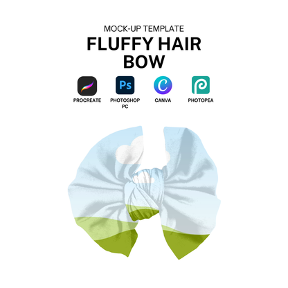 fluffy bow mockup template