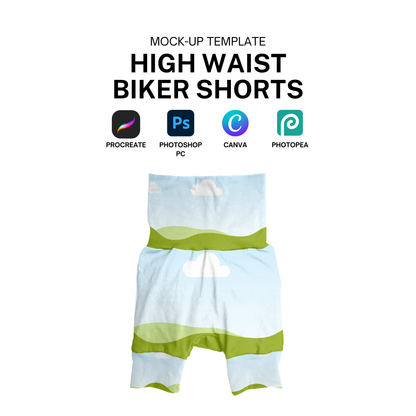 Kids waistband shorts mock-up template