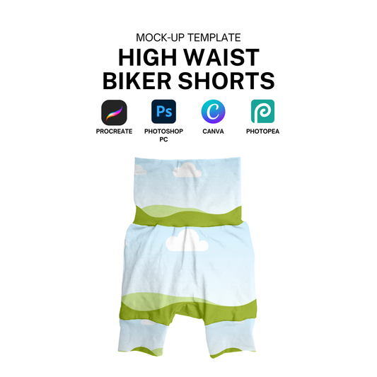 Kids waistband shorts mock-up template