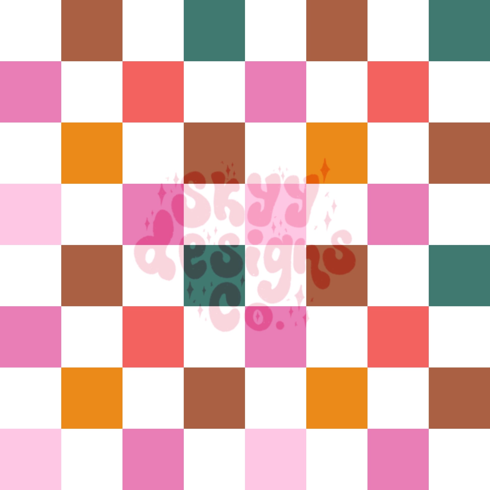 Retro Christmas checkered seamless pattern SkyyDesignsCo