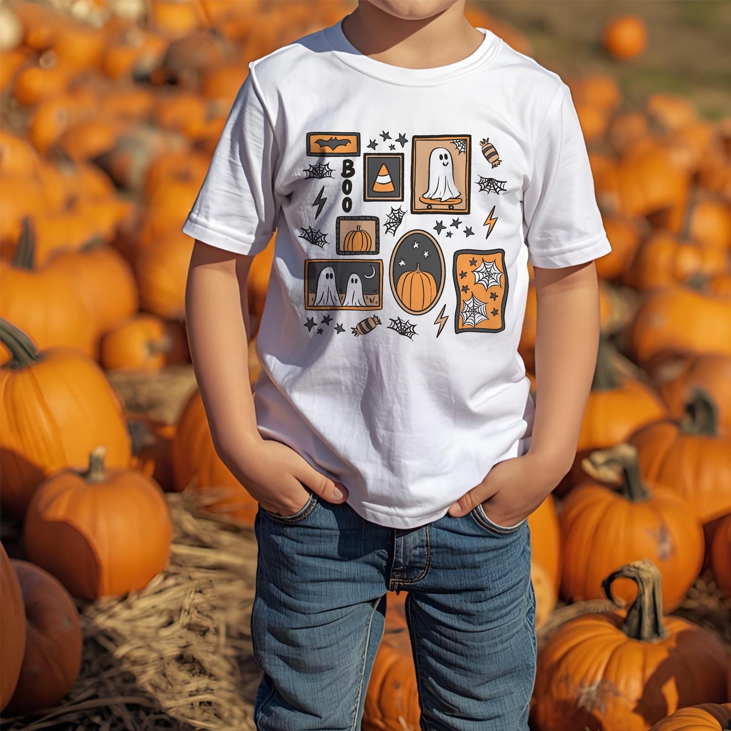 Boys Halloween Stamp PNG design