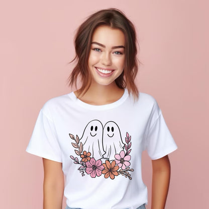 Spooky Ghost Floral PNG Design