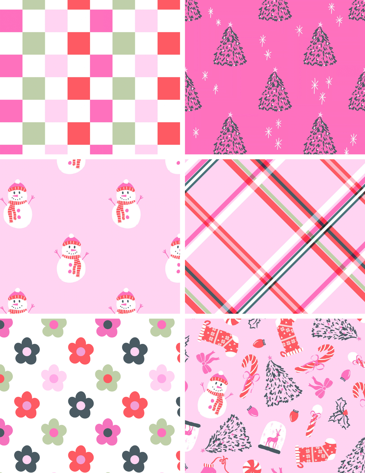 Pink Christmas Seamless Bundle
