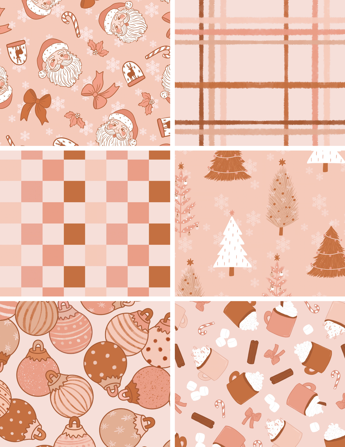 Boho neutral Christmas Pattern Bundle