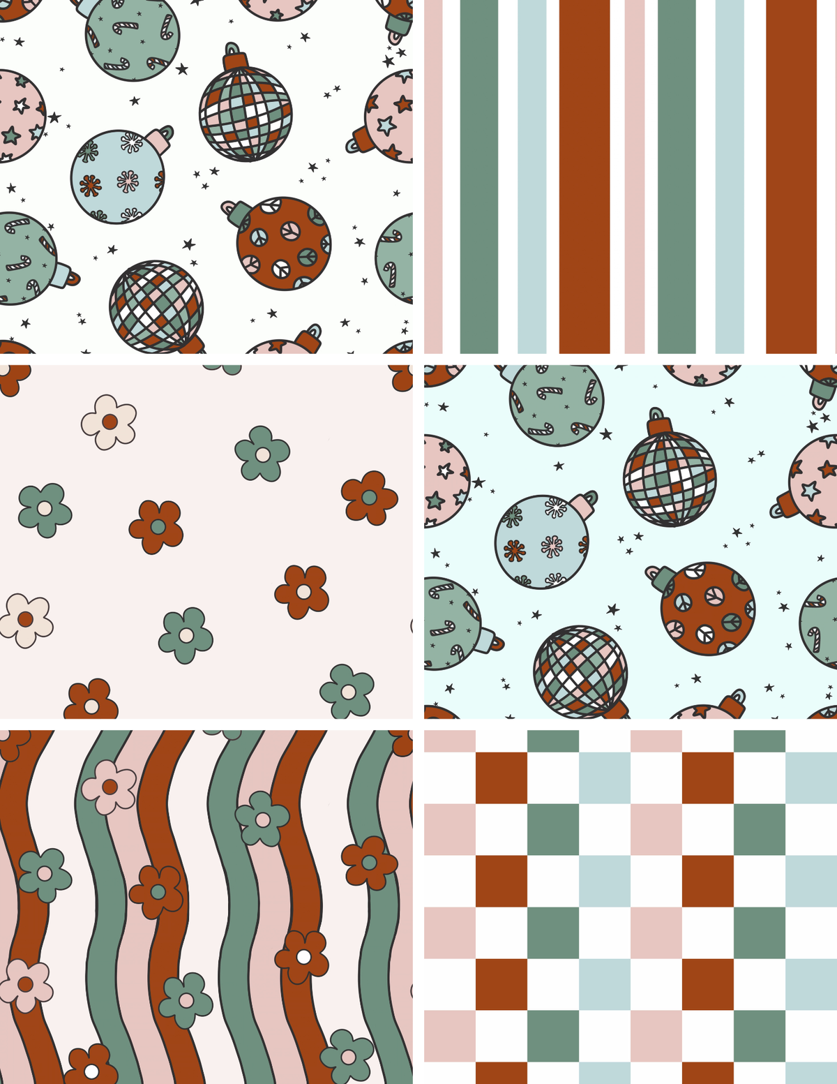 Traditional Christmas seamless bundle