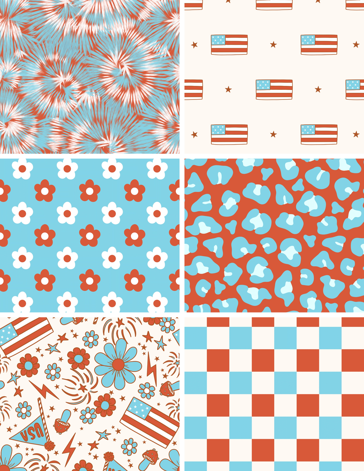 Fourth Of July Seamless Pattern Bundle