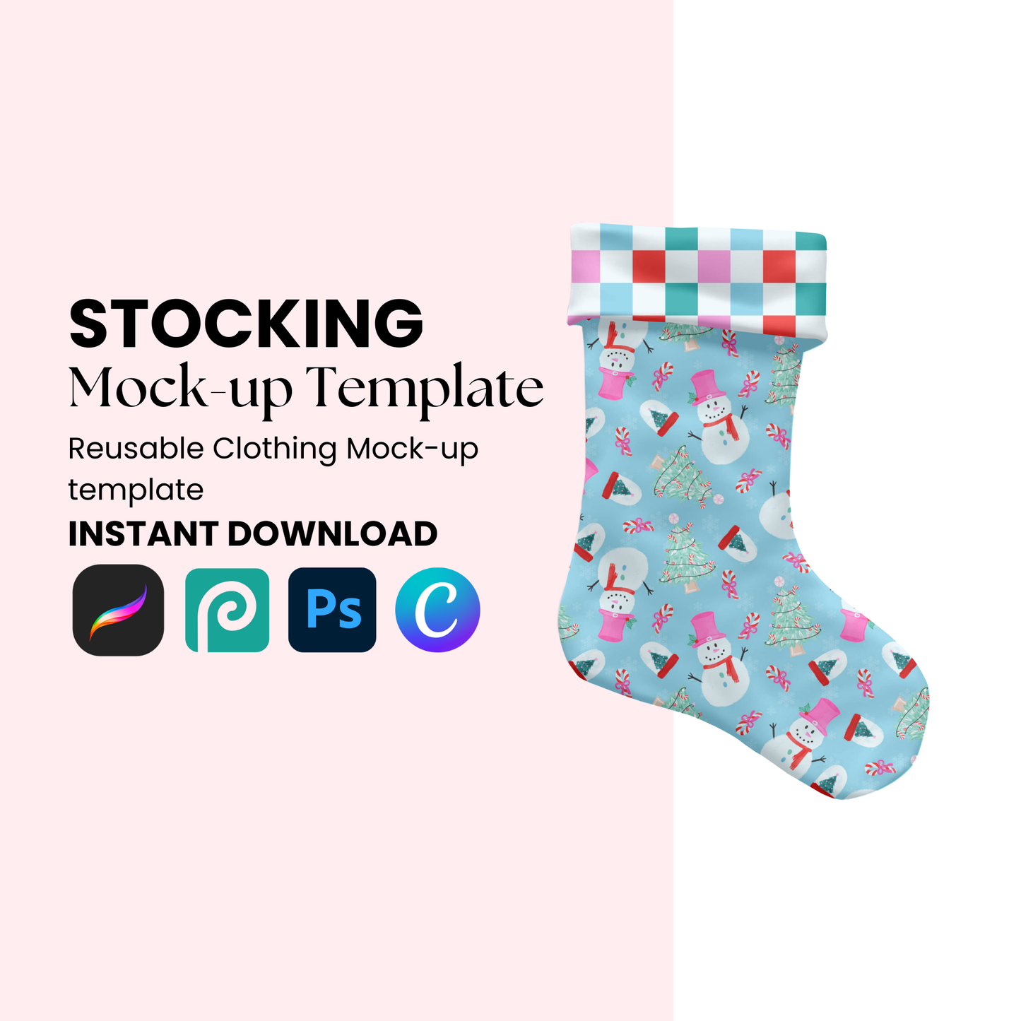 Christmas Stocking Mock-up Template