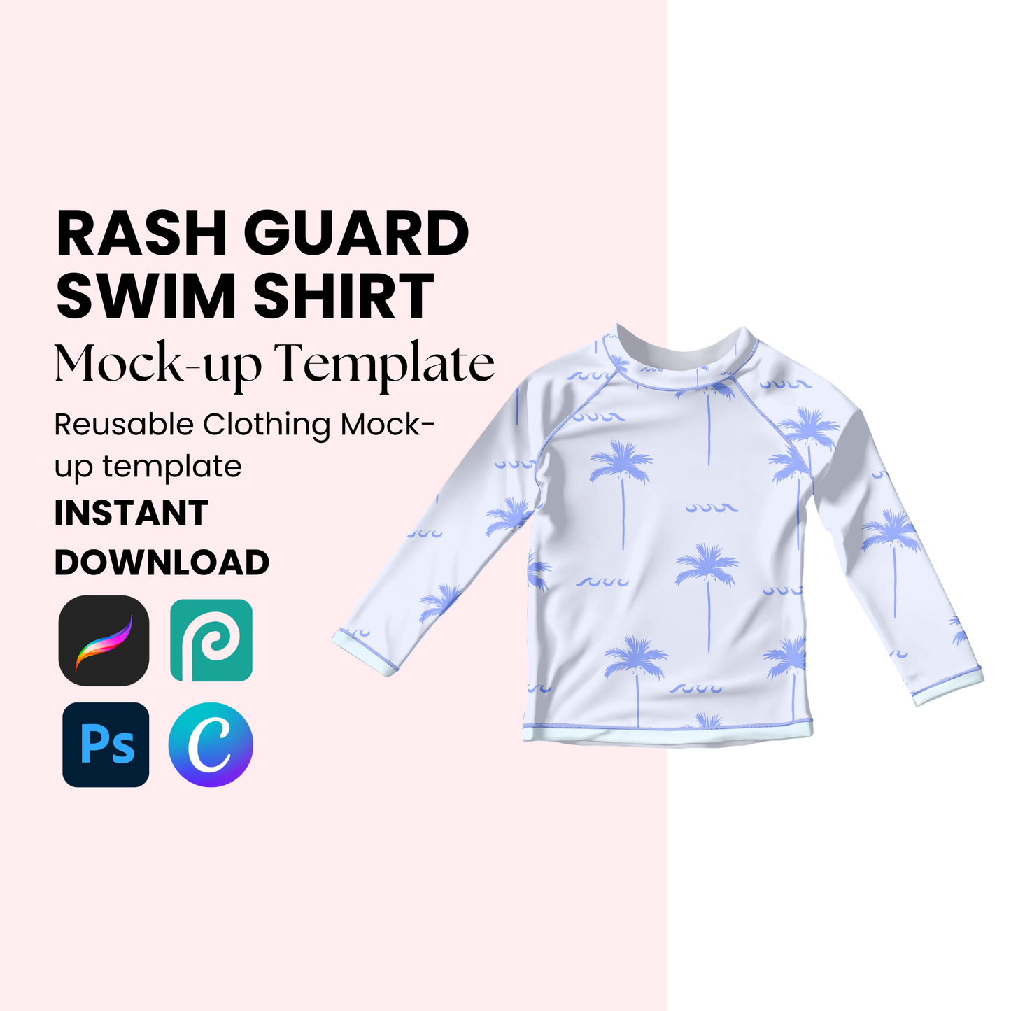 Rash guard swim top Mock-up