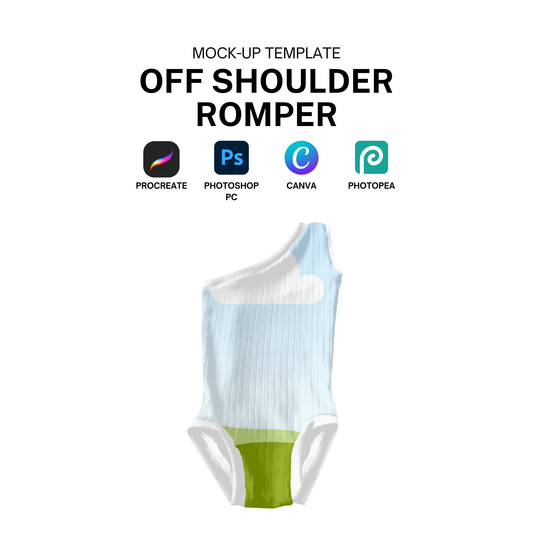 Off the shoulder onesie mock-up template