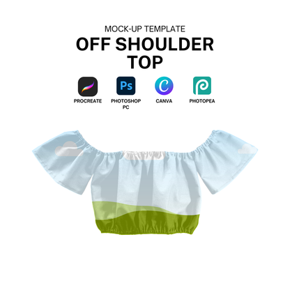 Off shoulder ruffle top mock-up