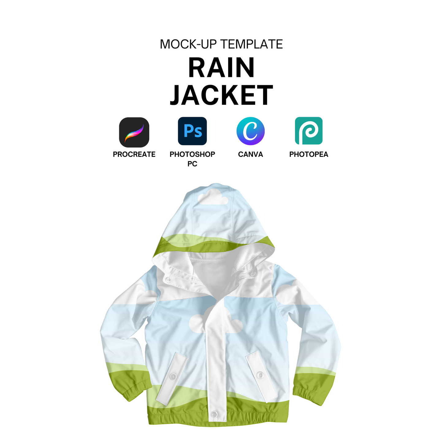 Rain Jacket Mock-up Template