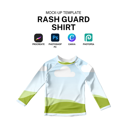 Rash guard swim top Mock-up