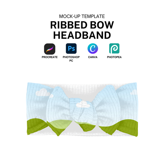 Ribbed bow mock-up template