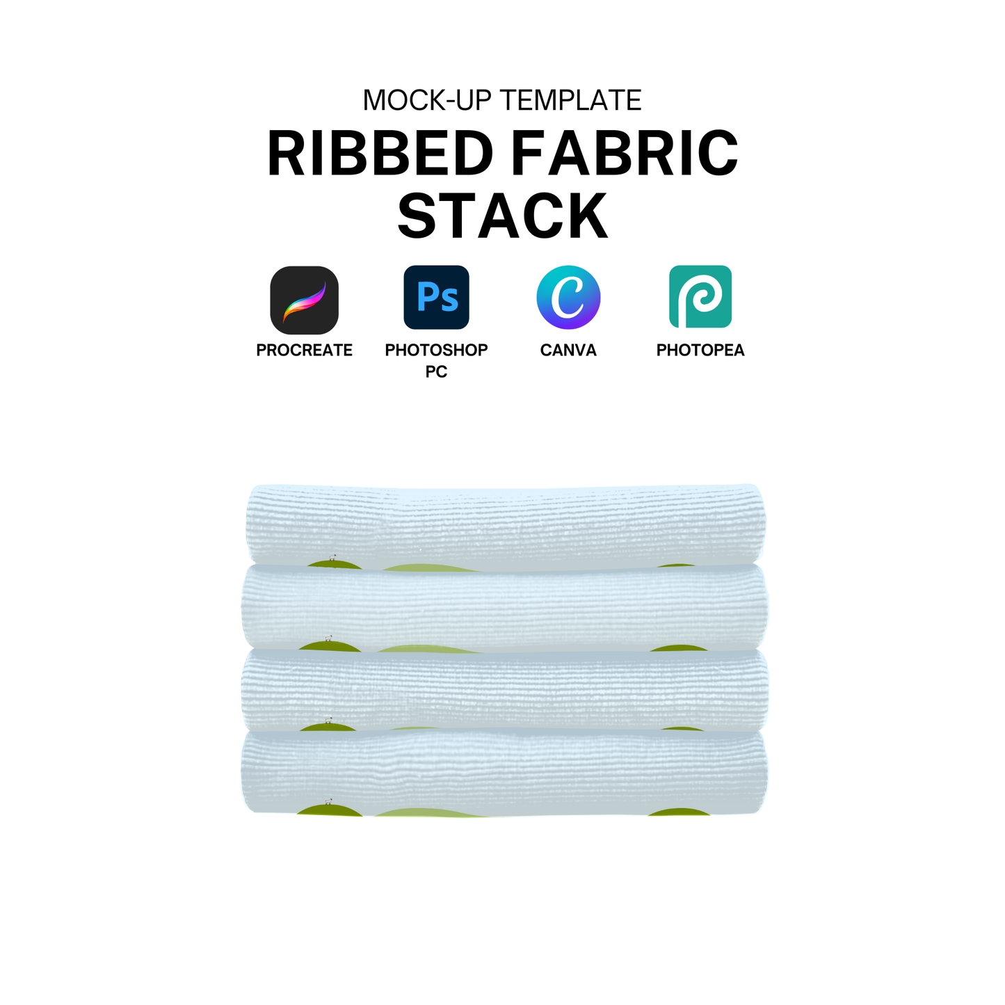 Ribbed fabric stack mock-up template