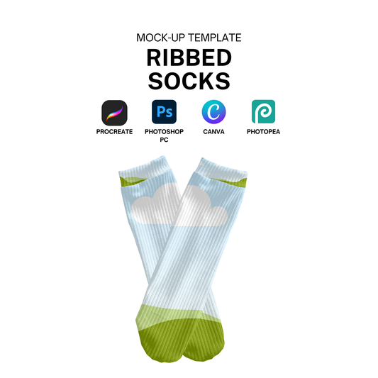 Ribbed socks mock-up template