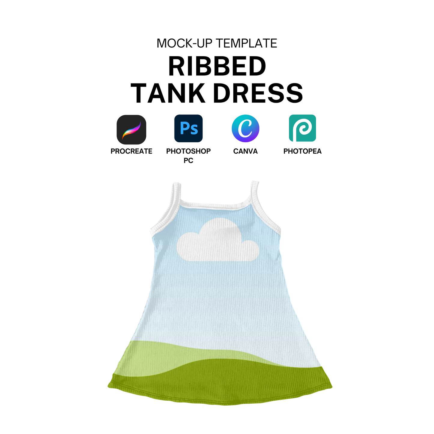 Tank top dress mock-up template