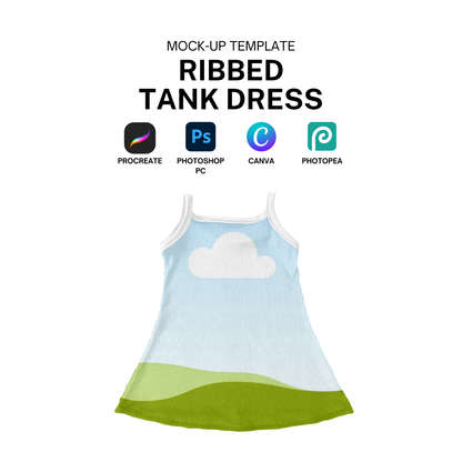 Tank top dress mock-up template