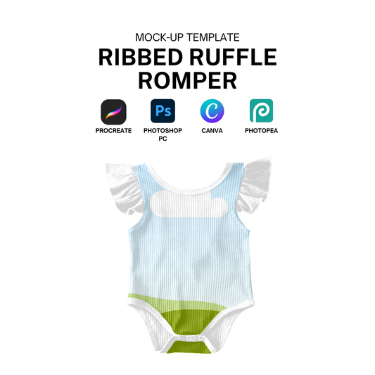 Ruffle onesie mock-up template