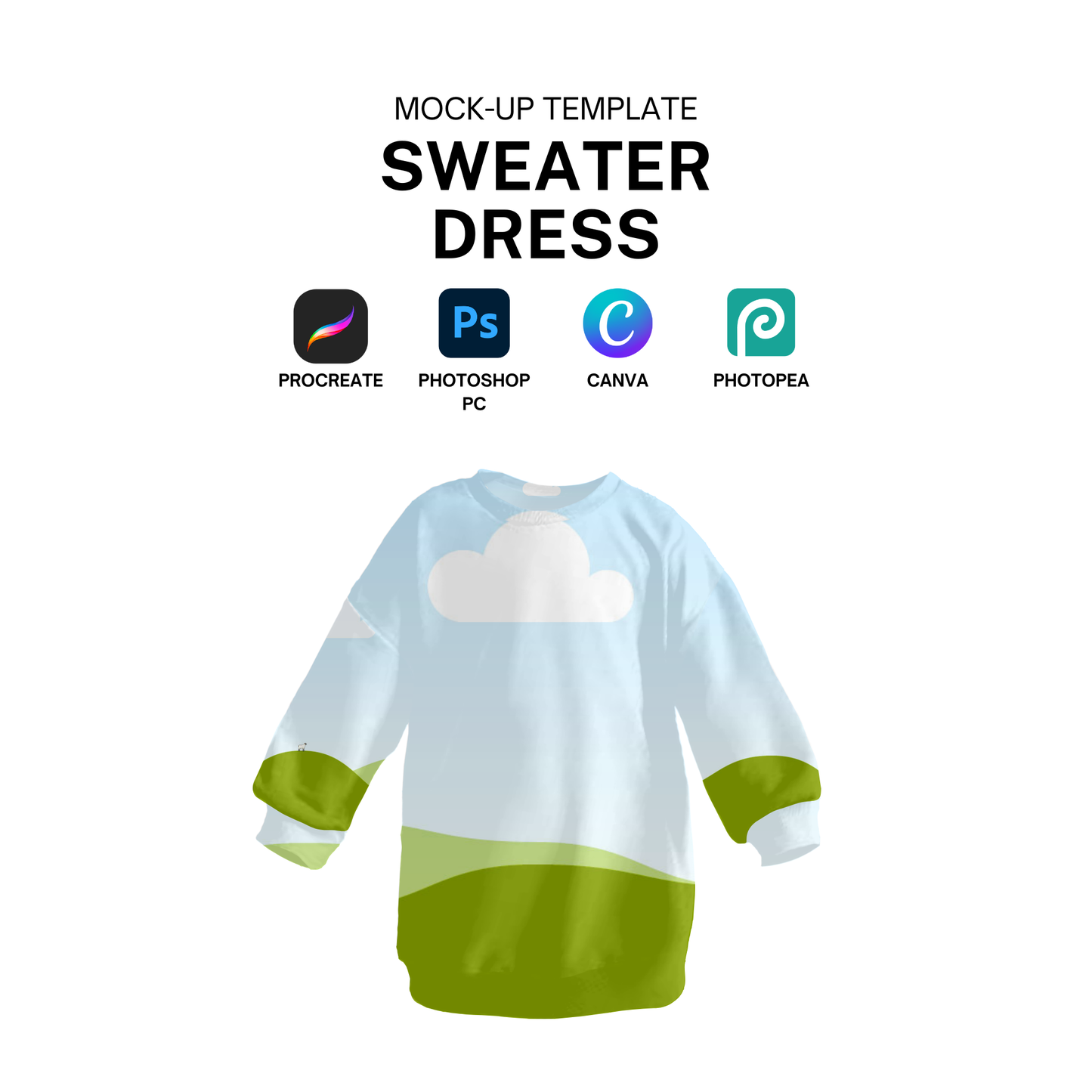 Sweatshirt dress mock-up template