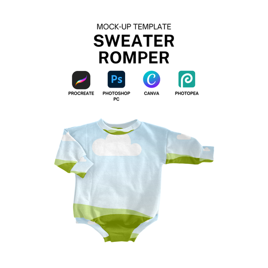 Sweater romper mock-up template