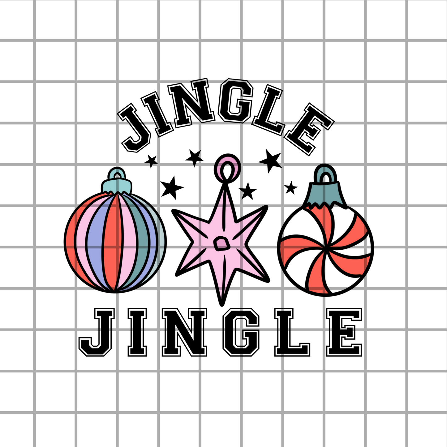 Jingle Ornaments Christmas PNG Design