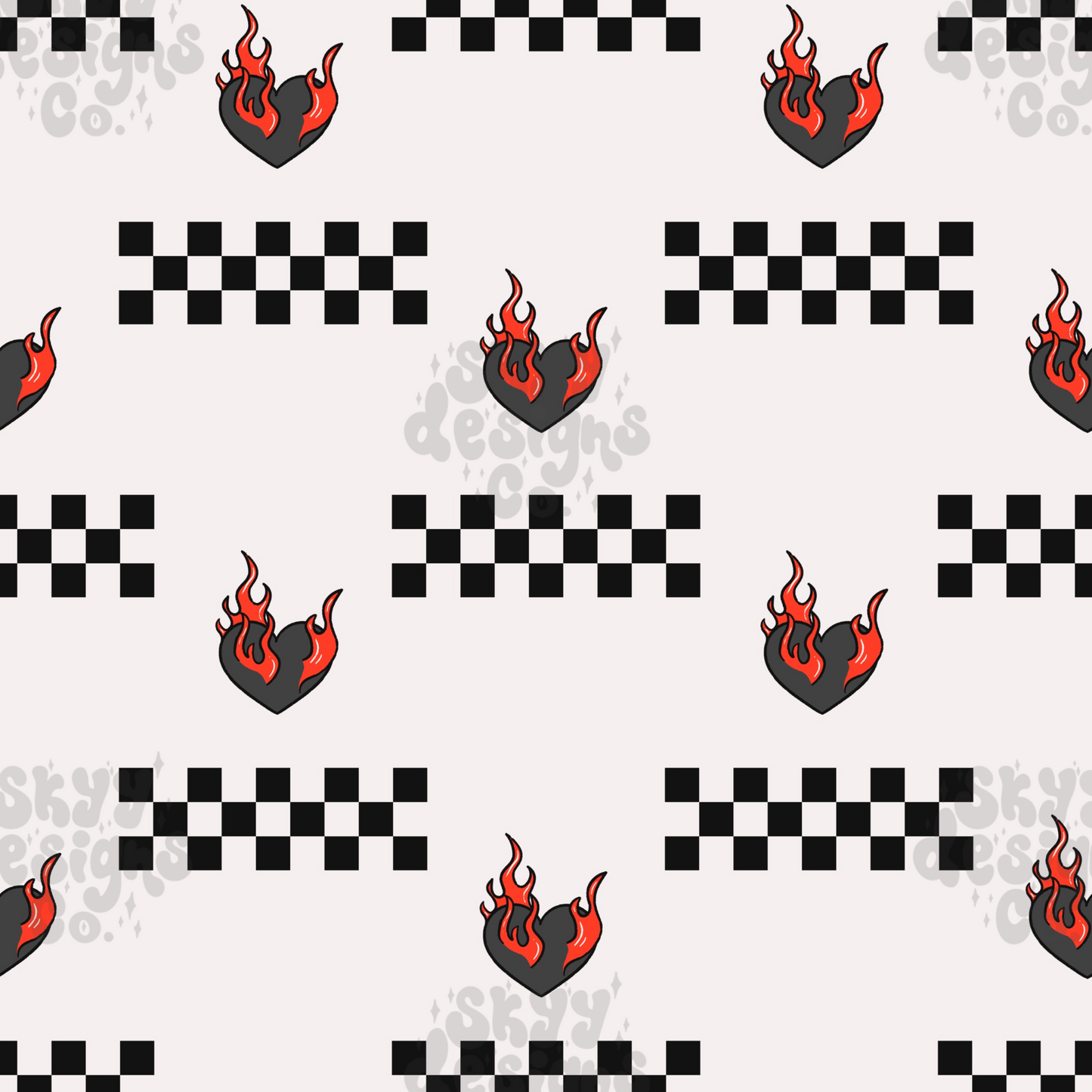 Checkered Boy valentine Hearts Pattern