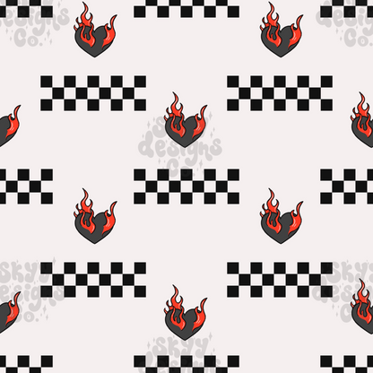 Checkered Boy valentine Hearts Pattern