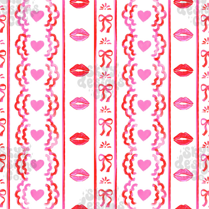 Valentine lace stripes seamless pattern