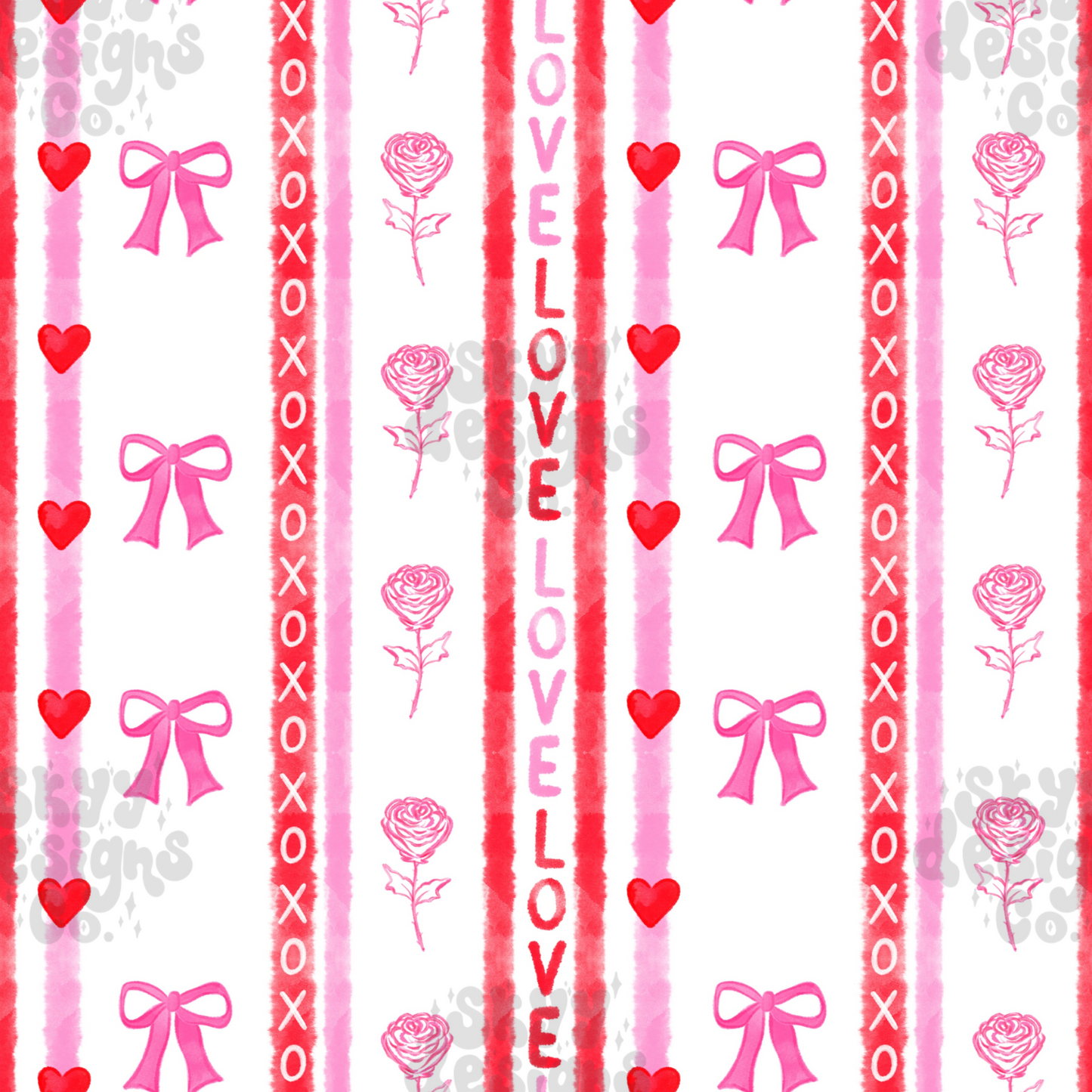 Valentine coquette stripes pattern