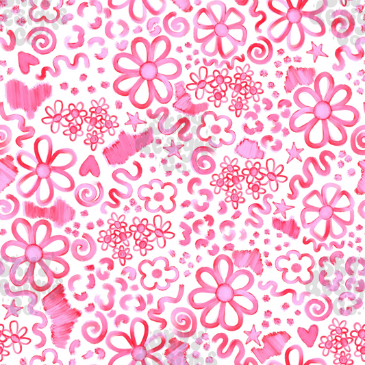 Bright watercolor floral seamless pattern