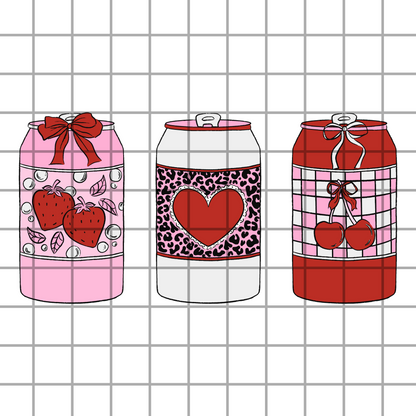 Valentine Soda Cans PNG Design