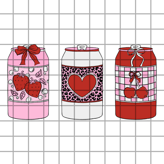 Valentine Soda Cans PNG Design