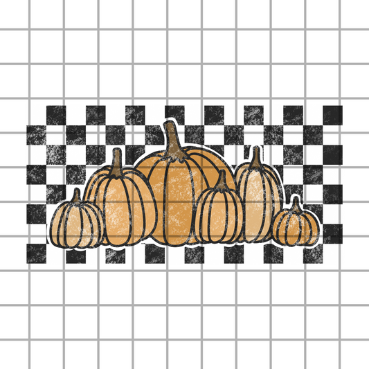 Checkered Fall Pumpkin PNG Design